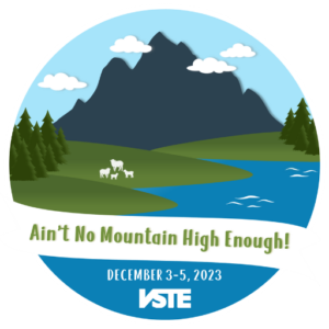 The VSTE 2023 Logo - Ain't No Mountain High Enough