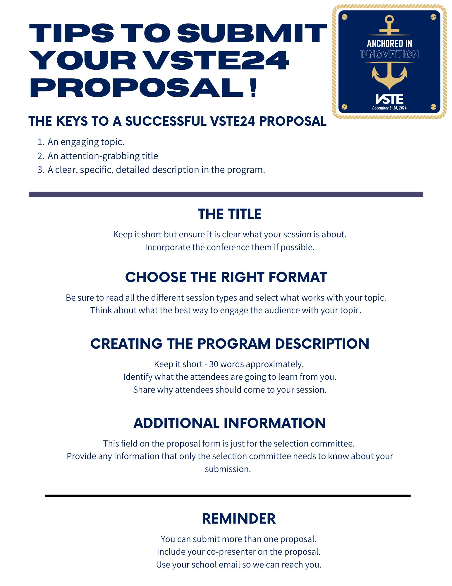 VSTE Proposal Guide